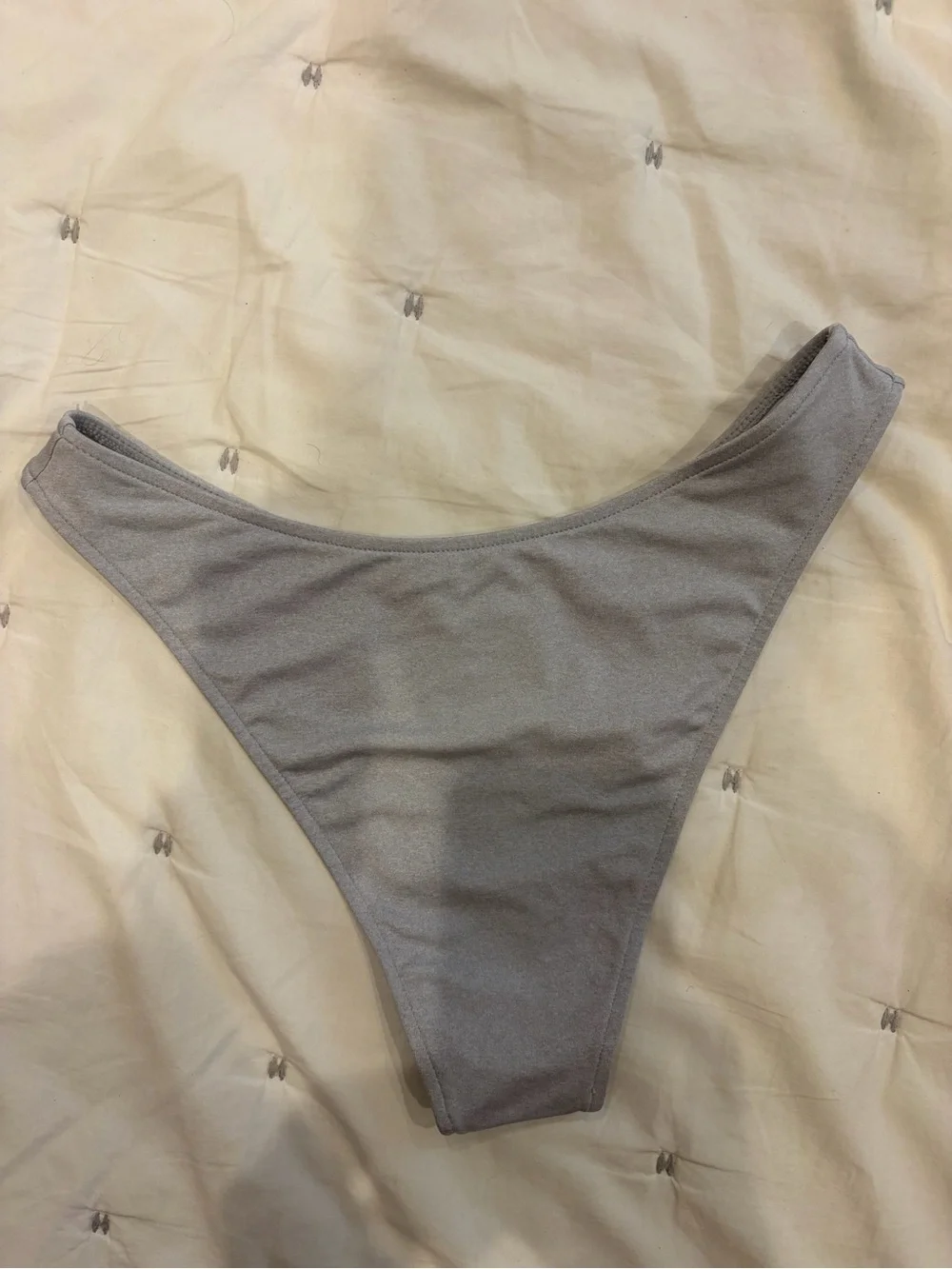 NWOT Frankie’s Bikinis gray high cut bikini bottom